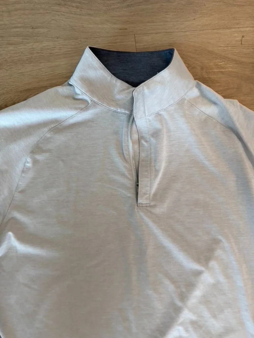 Peter Millar Crown Comfort Quarter-Zip Pullover Light Grey Size Medium